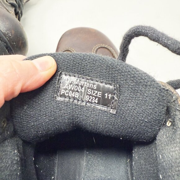 Vtg Y2K Dr. Martens Brown Leather Chunky Boots Men's US Size 11 Made in England - Picture 9 of 10